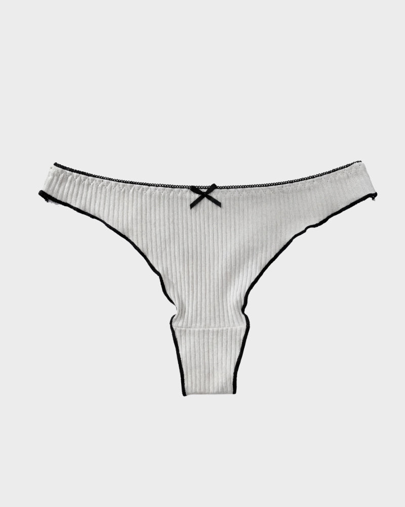 Women's Bow Low Waist Thong Pack Ultra Soft Cotton(9 pack)