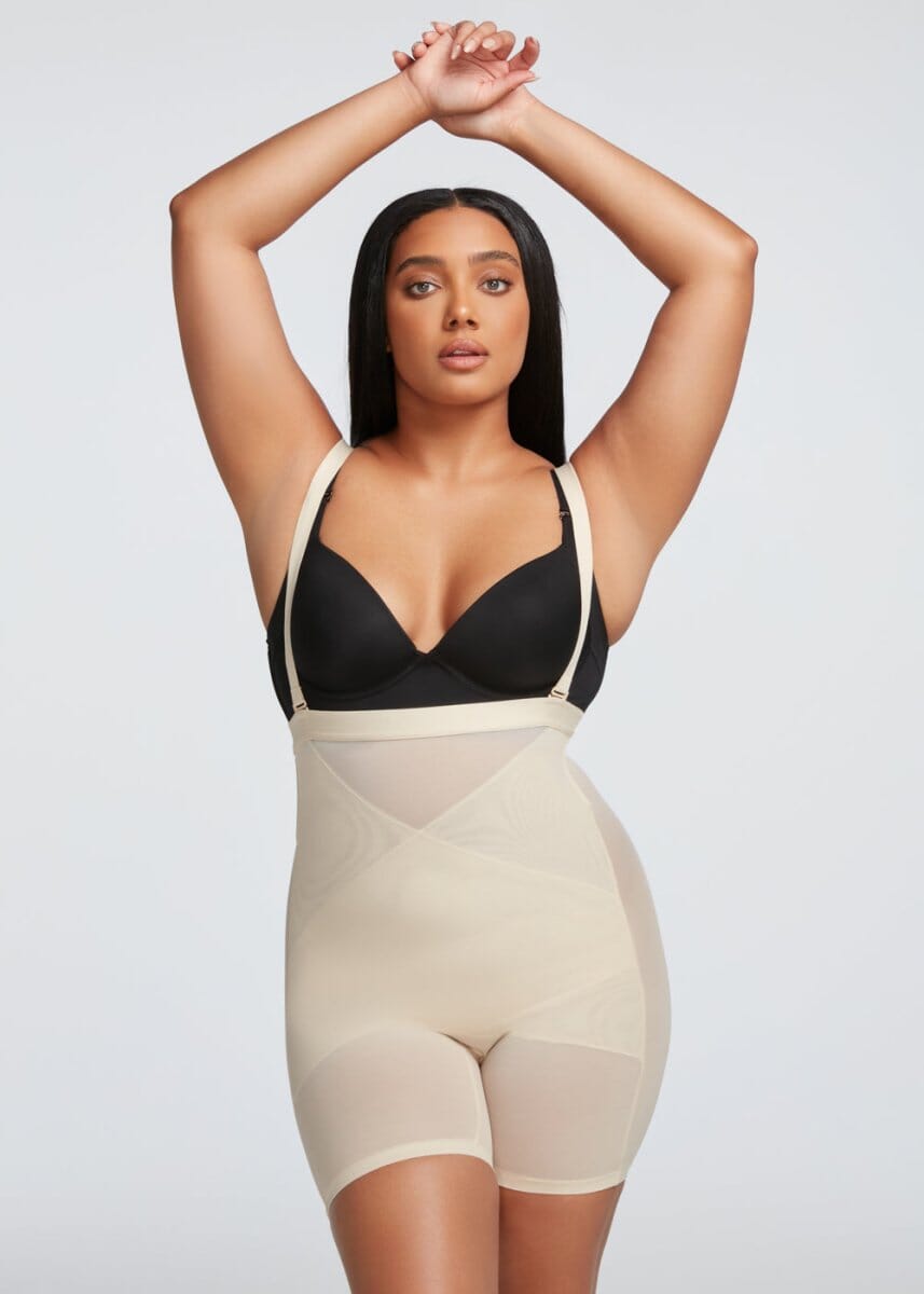 PowerMesh X Panel High-Waist Shorts