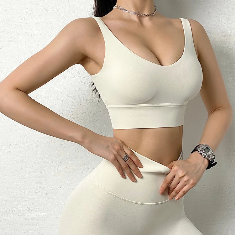 Sexy Deep V Shockproof Running Bra