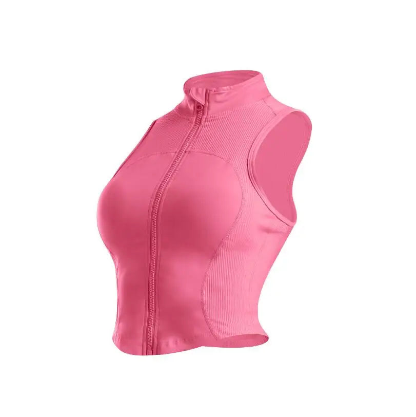 Sleeveless Zipper Yoga Tops