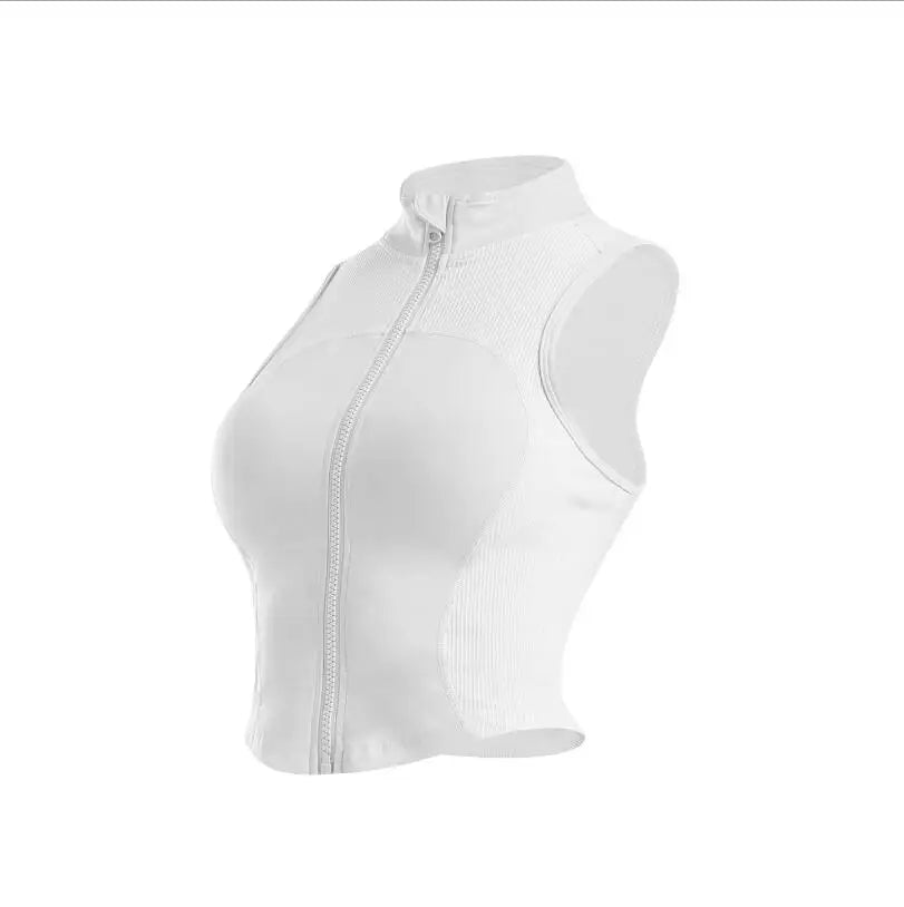 Sleeveless Zipper Yoga Tops