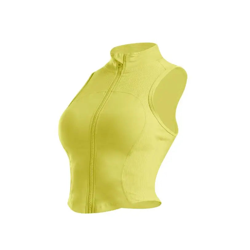 Sleeveless Zipper Yoga Tops
