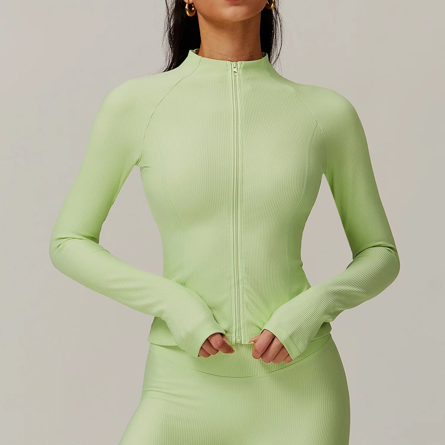 Carethier Seamless Crop Top – Quick-Dry Long Sleeve Yoga & Gym Shirt