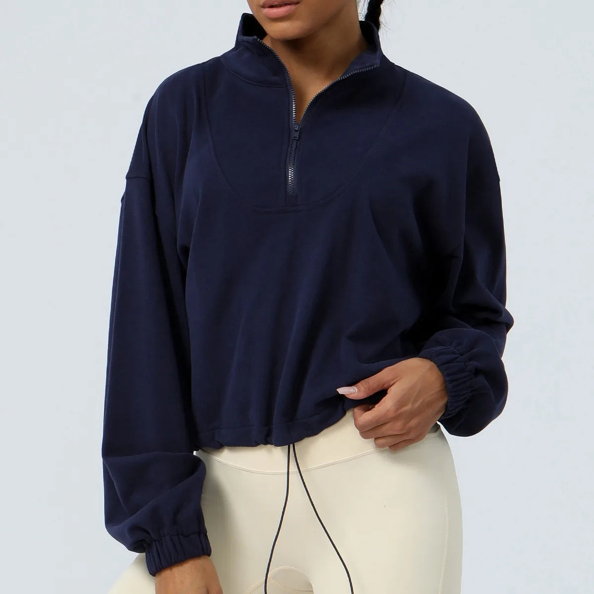 Carethier Winter Sports Jacket – Warm Half-Zip Loose Fit Running Coat