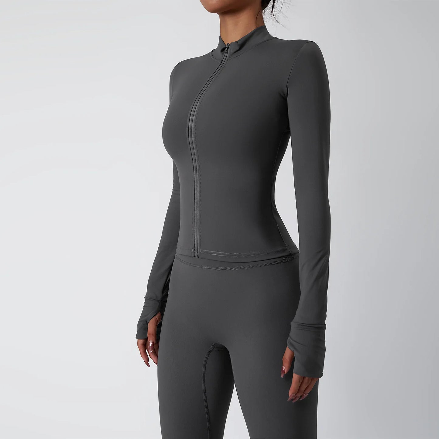 Carethier Elastic Running Jacket – Quick-Dry Long Sleeve Workout Coat