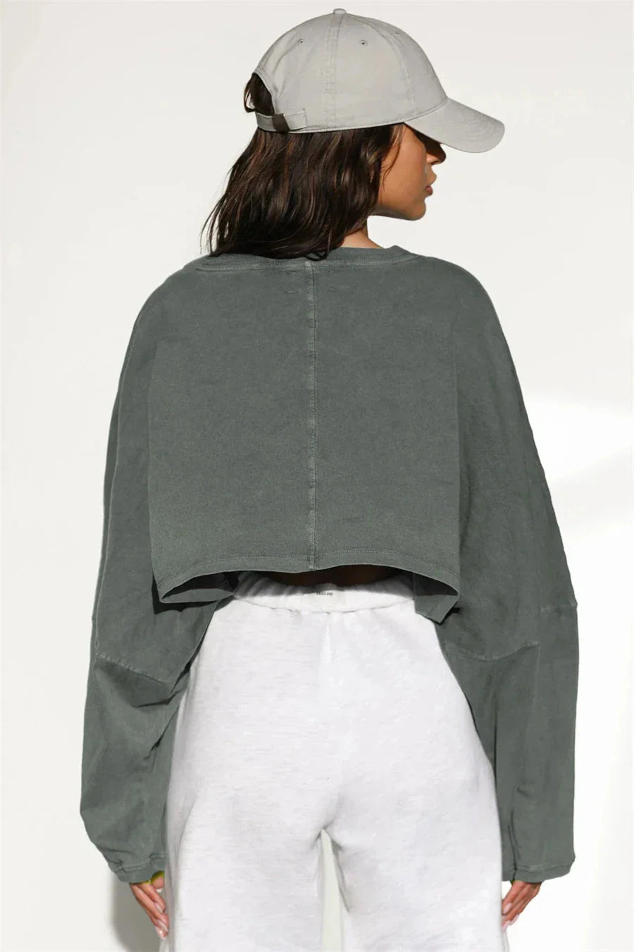 Emblem Crop Top Long Sleeve