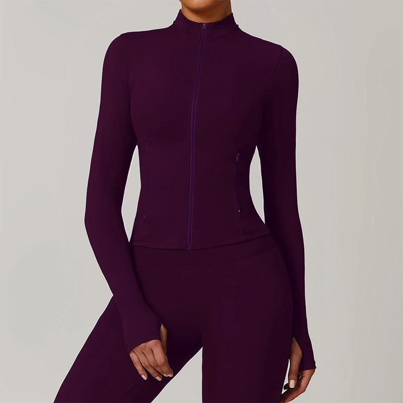 Carethier Slim Fit Sports Jacket – Quick-Dry Yoga & Running Top