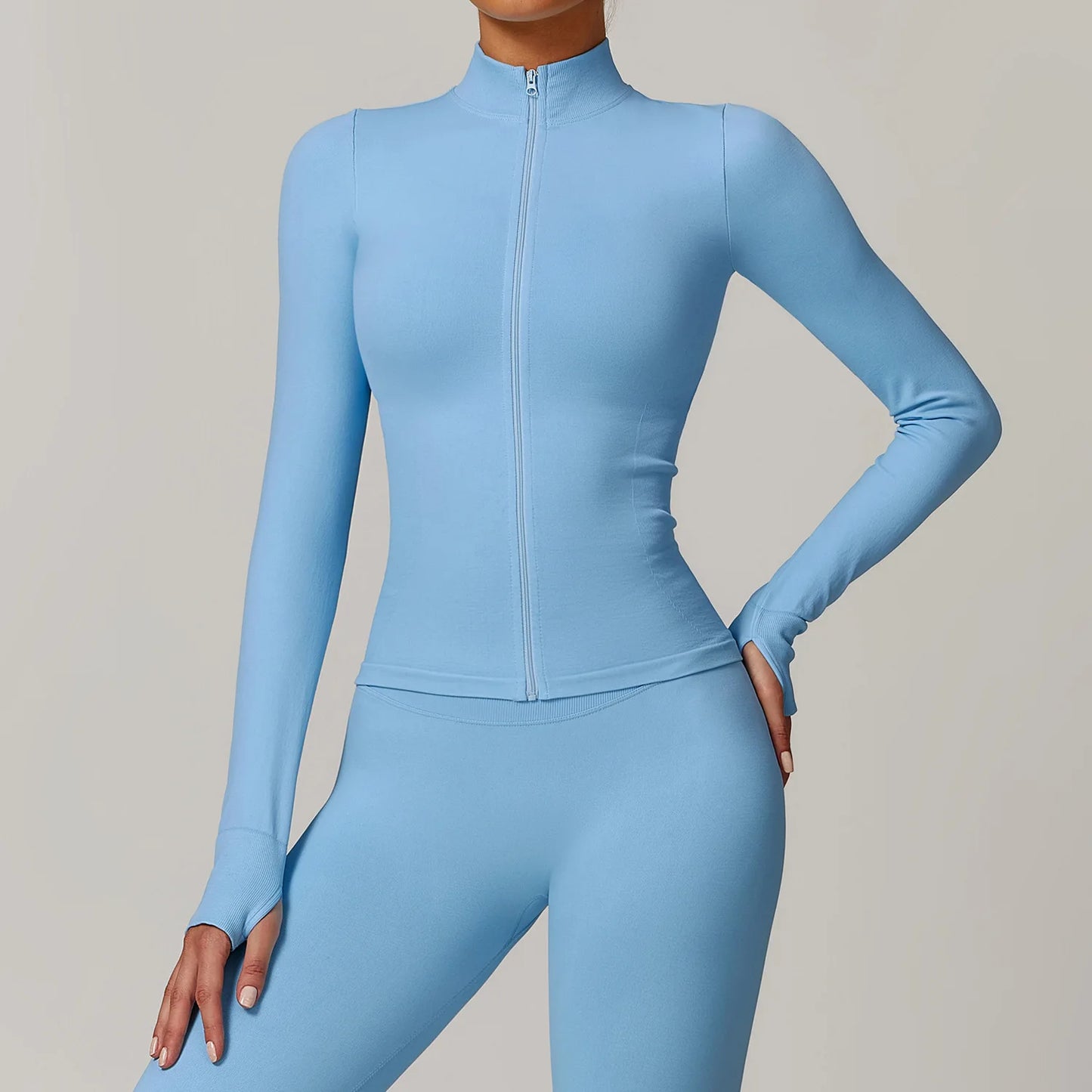 Carethier Slim Fit Sports Jacket – Quick-Dry Zip-Up Yoga & Workout Top