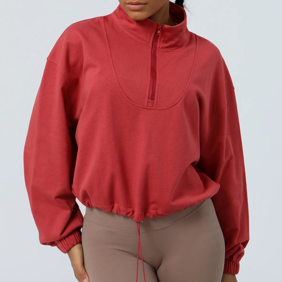 Carethier Winter Sports Jacket – Warm Half-Zip Loose Fit Running Coat