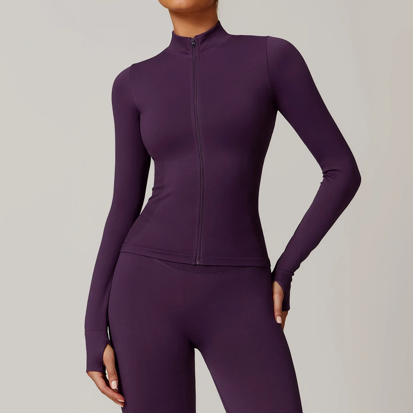 Carethier Slim Fit Sports Jacket – Quick-Dry Zip-Up Yoga & Workout Top