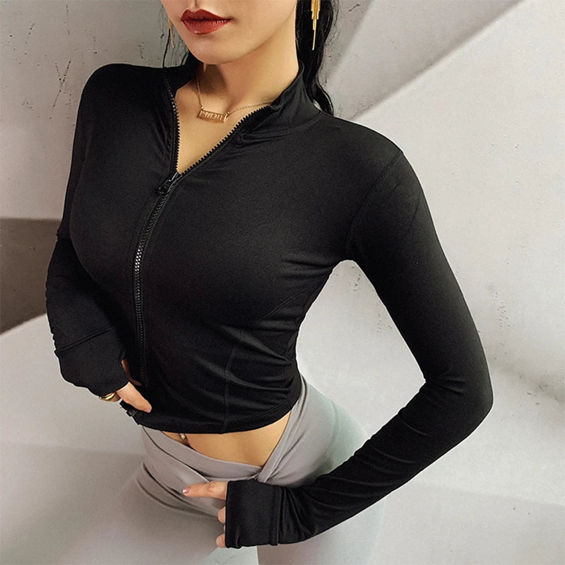 Carethier Autumn Sports Jacket – Zip-Up Fitness & Yoga Top