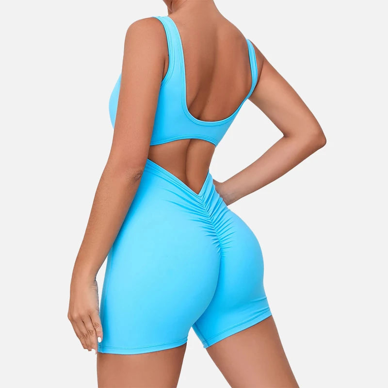 V Back One-Piece Suit Bodysuits