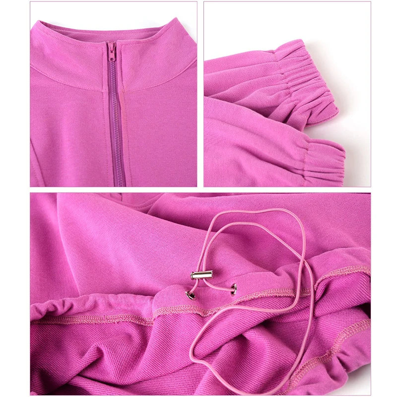 Carethier Winter Sports Jacket – Warm Half-Zip Loose Fit Running Coat