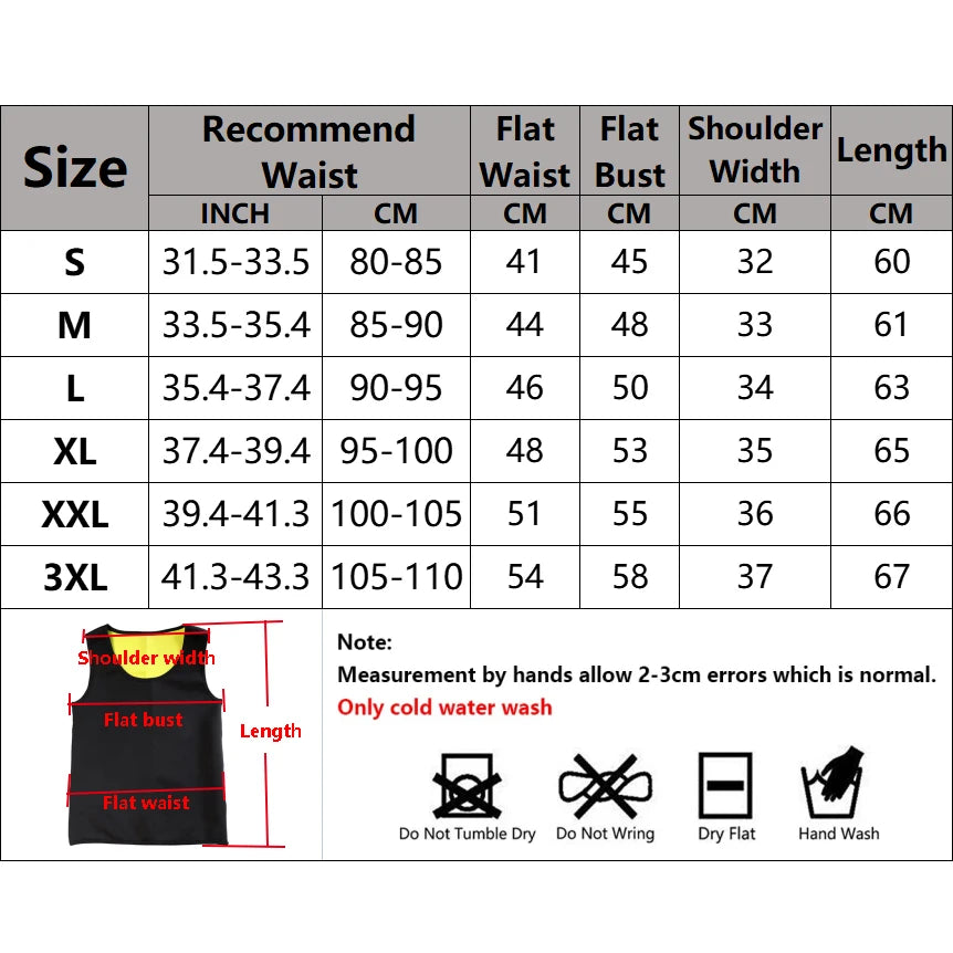 Men's Sauna Slimming Training Vest