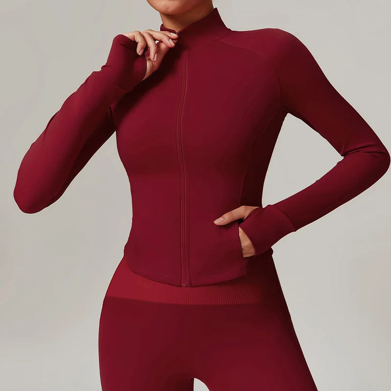 Carethier Slim Fit Workout Jacket – Quick-Dry Yoga & Running Activewear