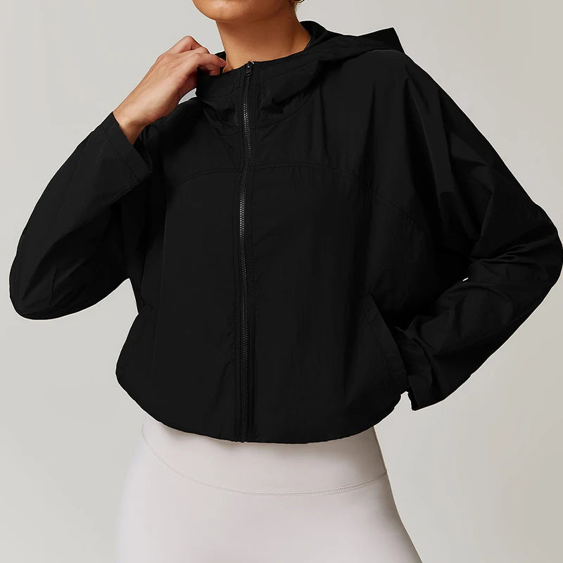 Carethier Windproof Sports Jacket – Quick-Dry Zip-Up Running Top