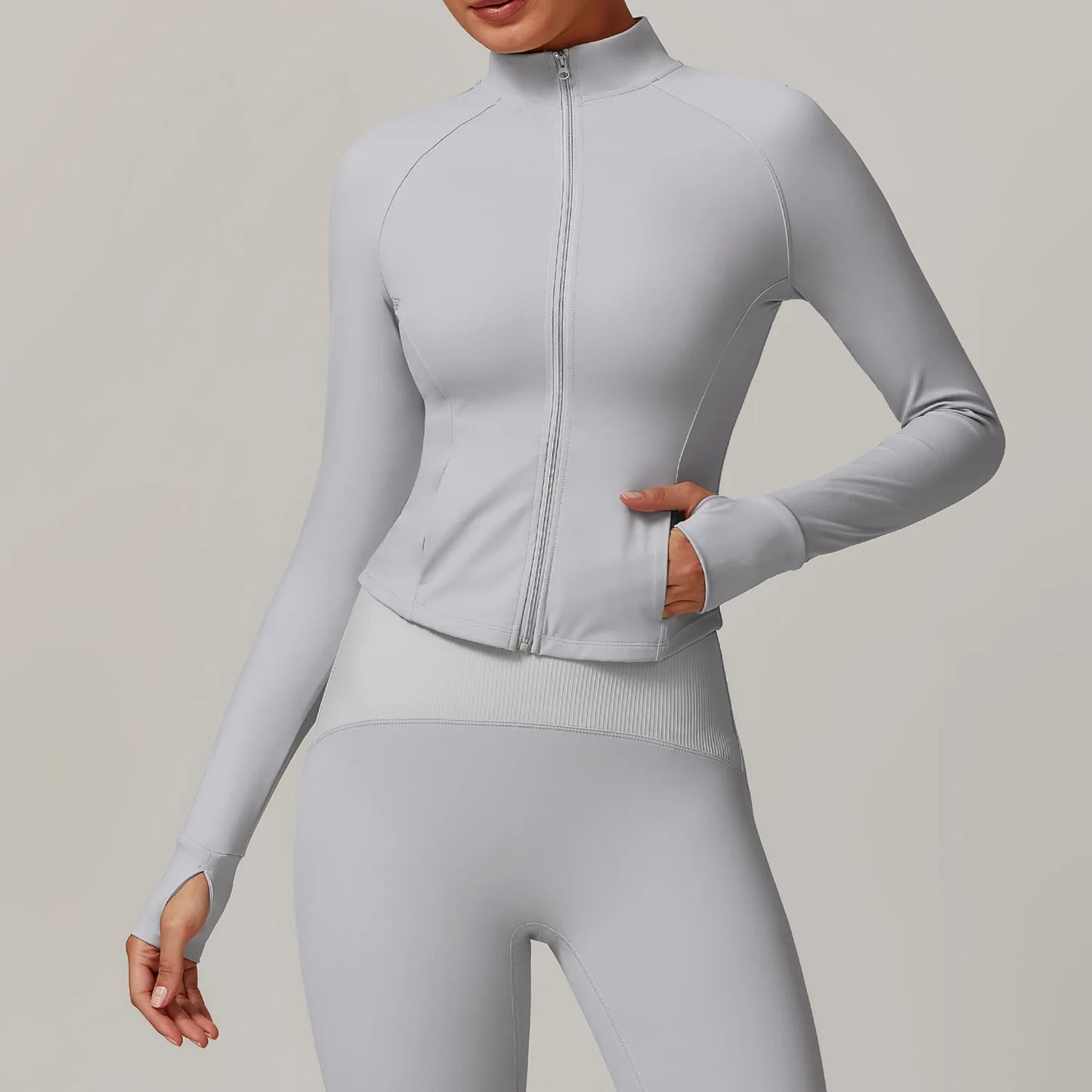 Carethier Slim Fit Workout Jacket – Quick-Dry Yoga & Running Activewear