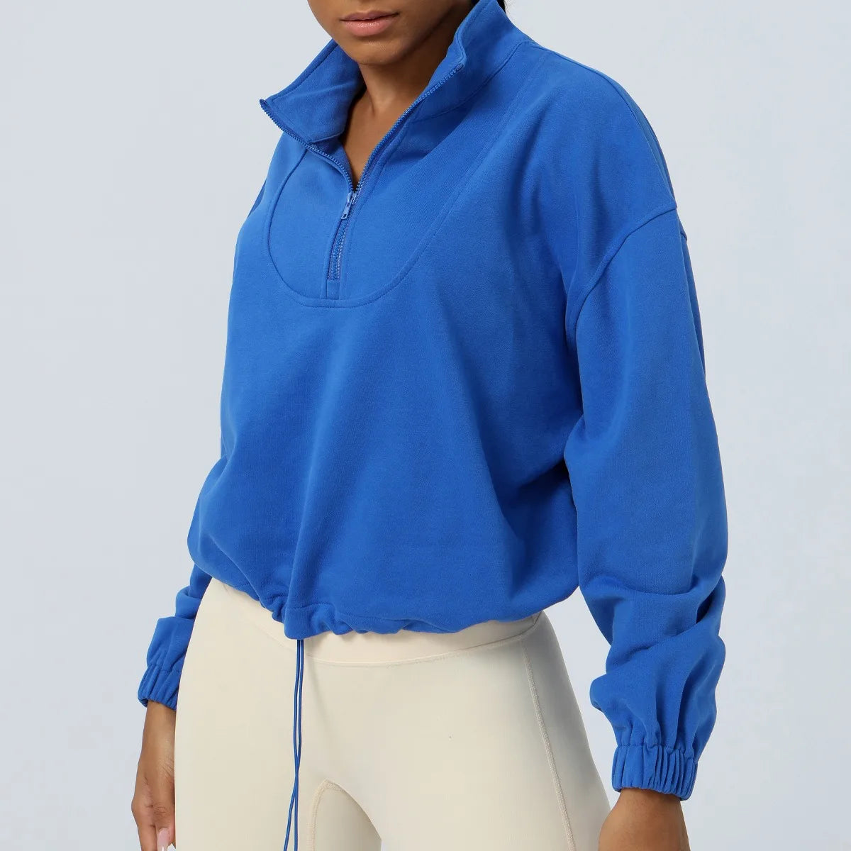Carethier Winter Sports Jacket – Warm Half-Zip Loose Fit Running Coat