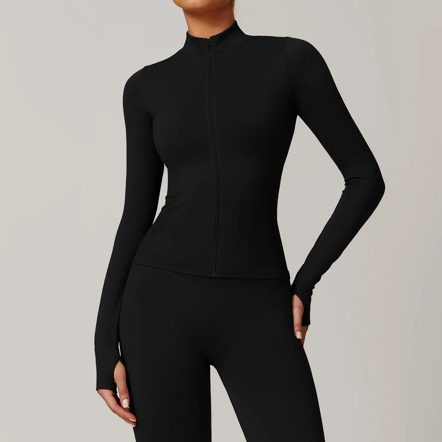 Carethier Slim Fit Sports Jacket – Quick-Dry Zip-Up Yoga & Workout Top