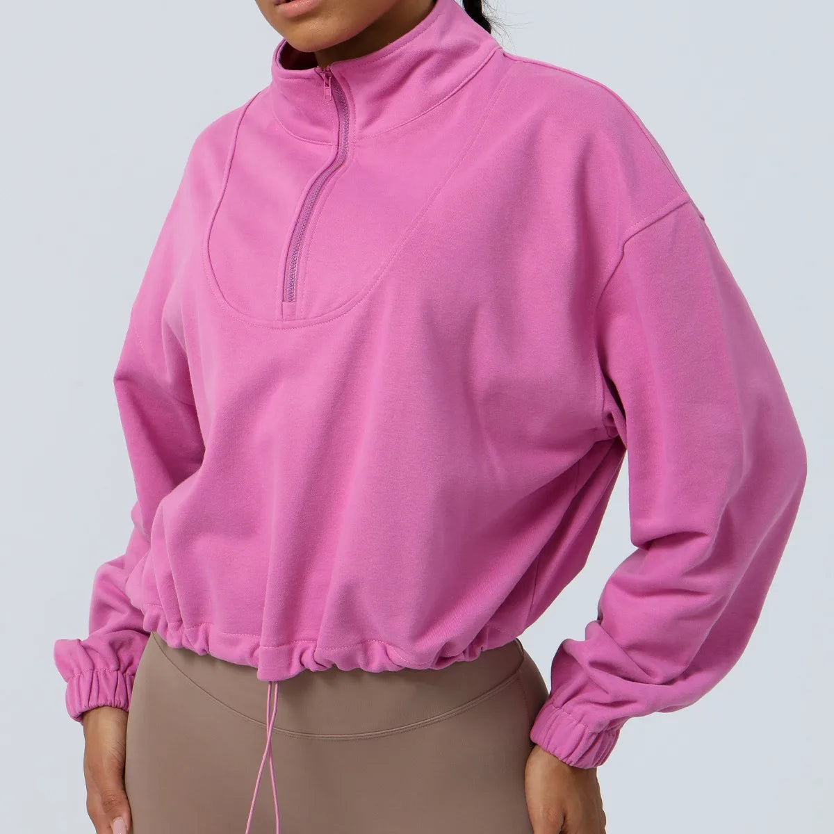 Carethier Winter Sports Jacket – Warm Half-Zip Loose Fit Running Coat