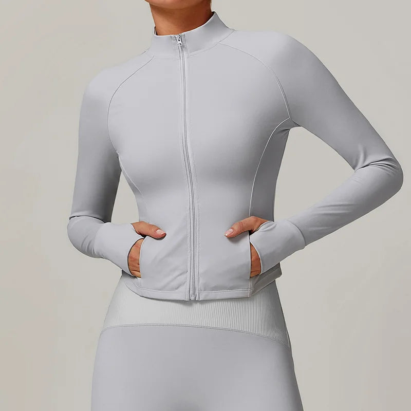 Carethier Slim Fit Workout Jacket – Quick-Dry Yoga & Running Activewear