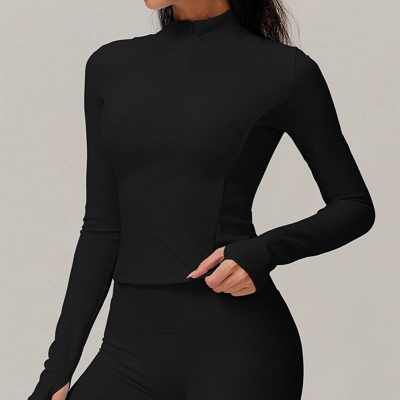 Quick-Dry Yoga Top – Long Sleeve Running & Gym Sportswear