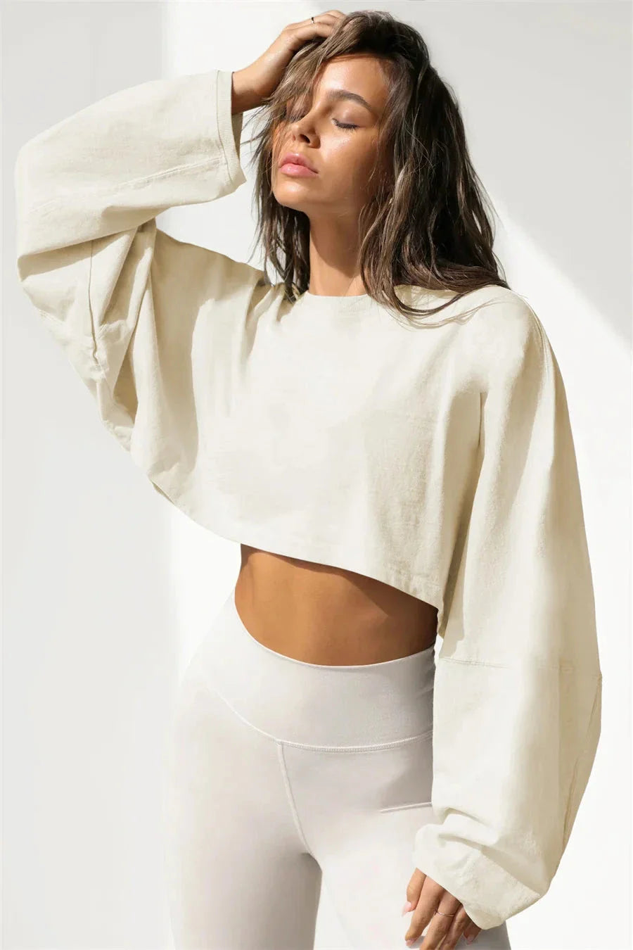 Emblem Crop Top Long Sleeve