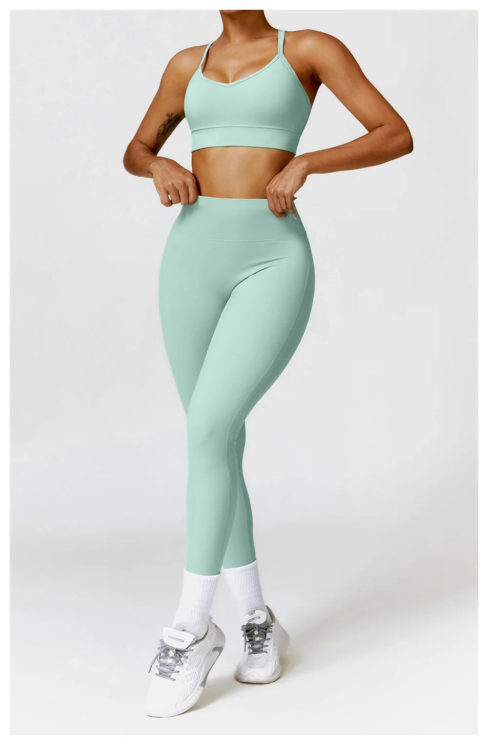 3PCS Sports Set Women Flared Pants