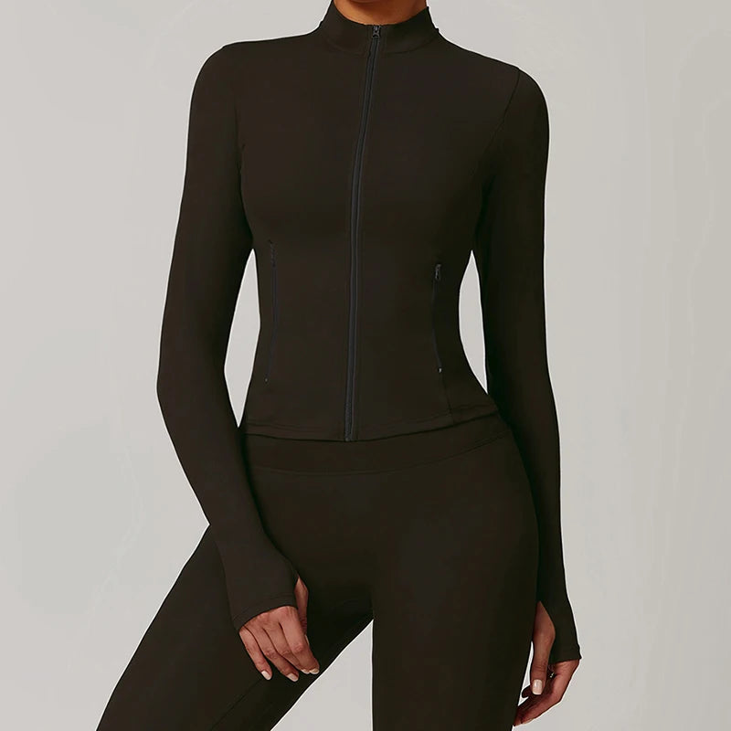 Carethier Slim Fit Sports Jacket – Quick-Dry Yoga & Running Top