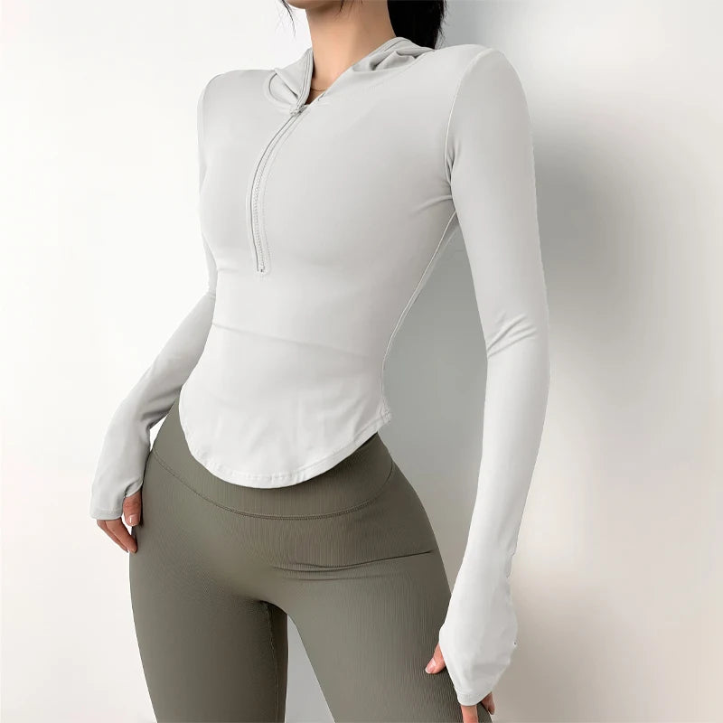 Stretch Sports Jacket – Slim Fit Zip-Up Yoga & Running Hoodie