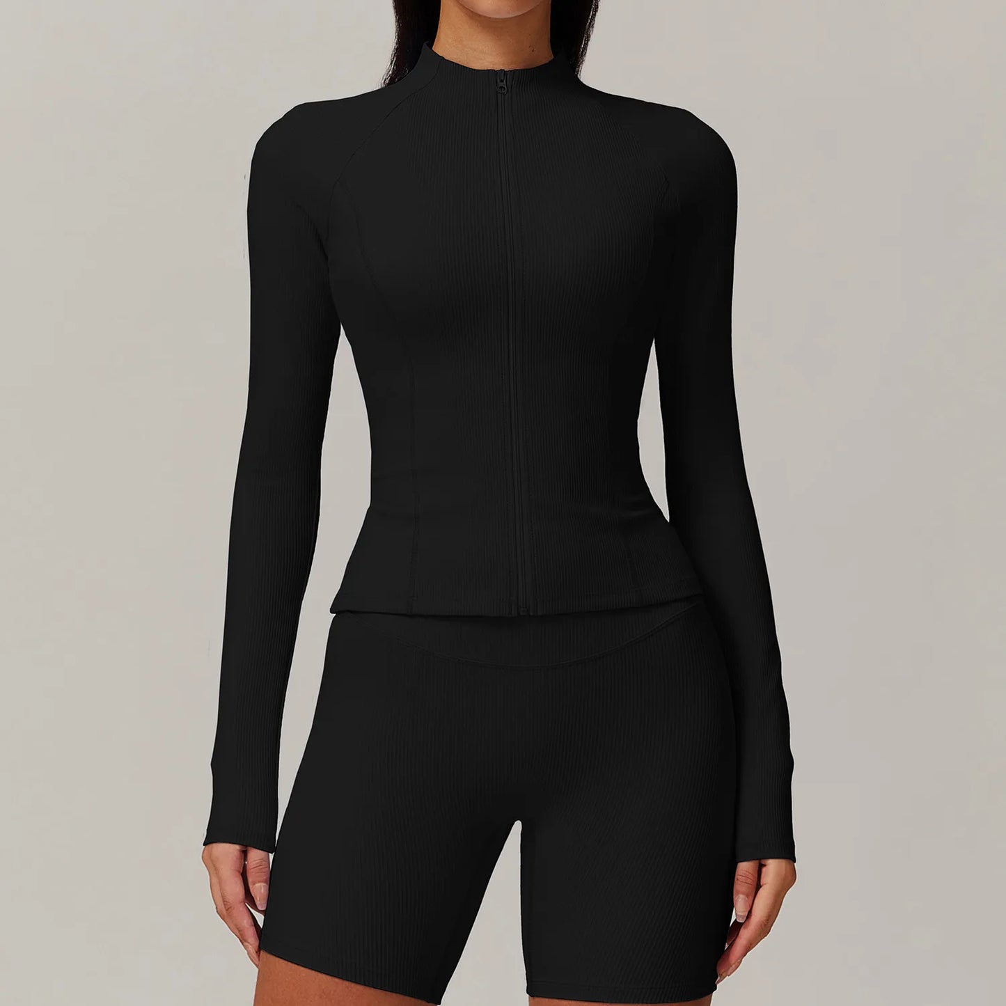 Carethier Seamless Crop Top – Quick-Dry Long Sleeve Yoga & Gym Shirt