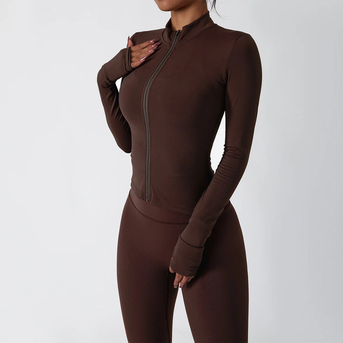 Carethier Elastic Running Jacket – Quick-Dry Long Sleeve Workout Coat