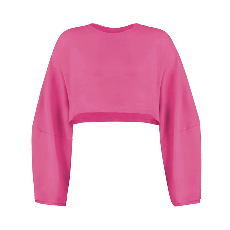 Emblem Crop Top Long Sleeve