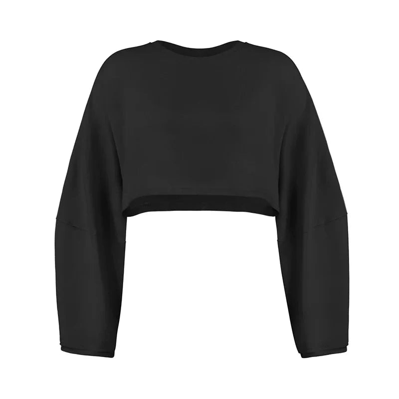 Emblem Crop Top Long Sleeve