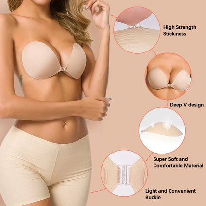 Adhesive Reusable Invisible Silicone Push Up Bra-(2 PACK)