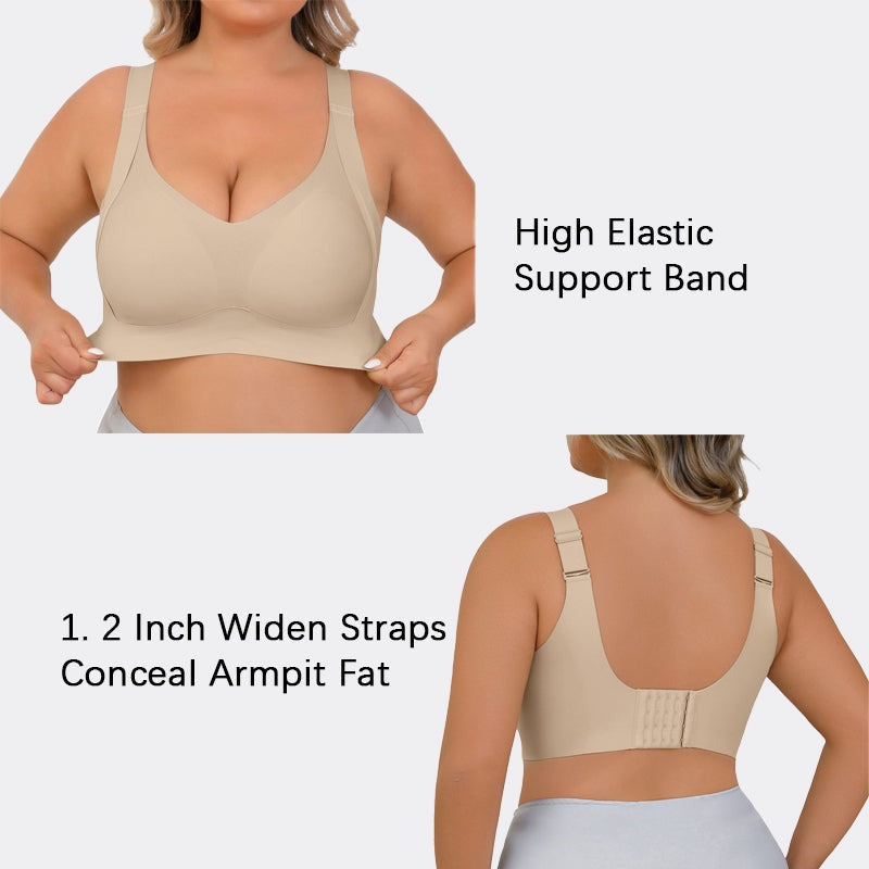 -Enhanced w Support Adjustment Comfort Bra-Grey