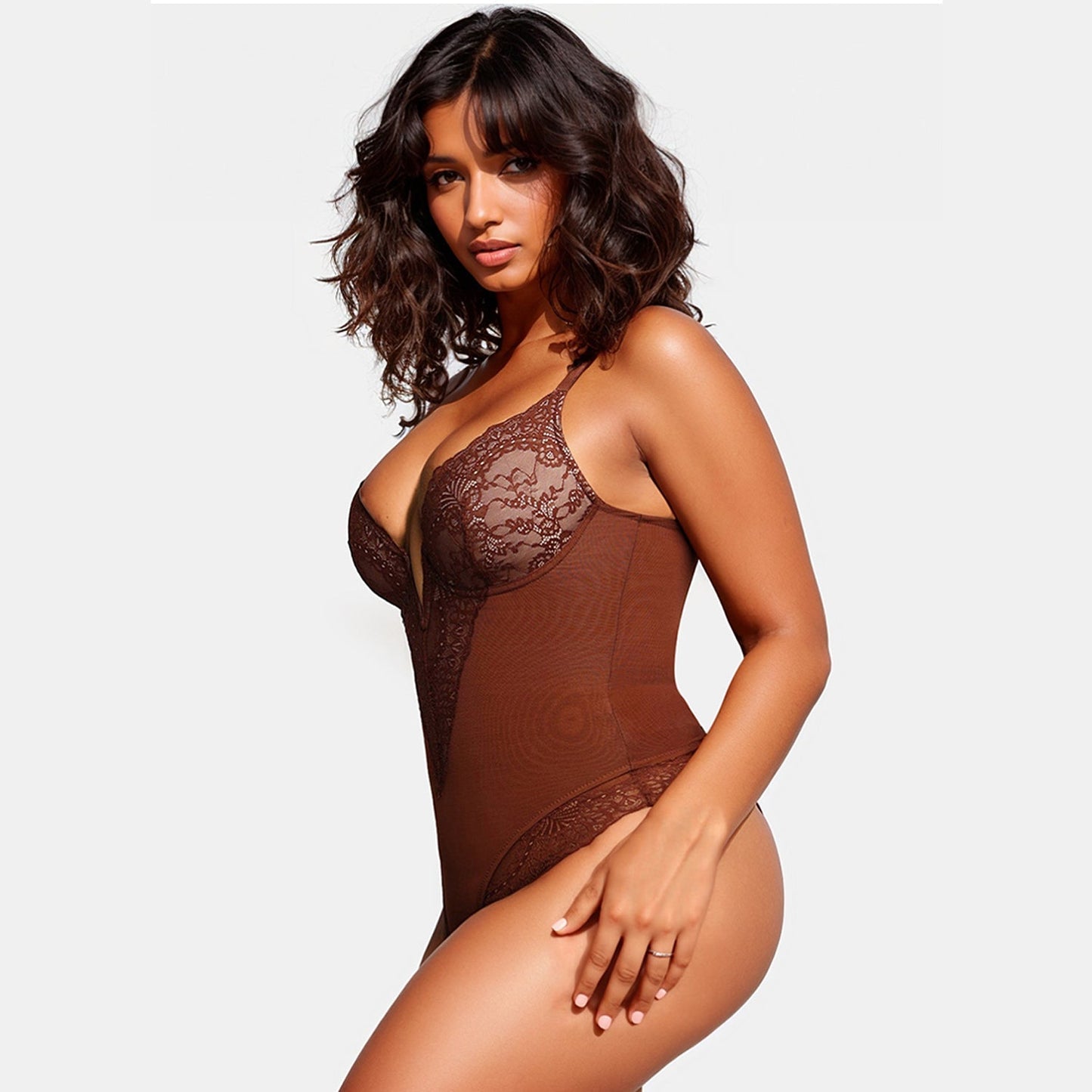 Sexy Lace Deep-V Neck Bodysuits