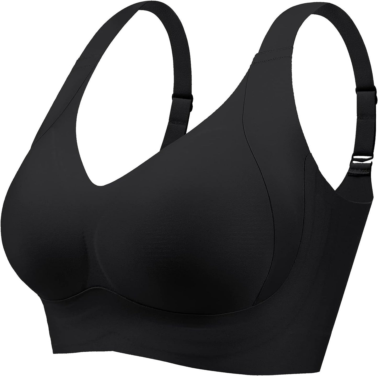 -Enhanced w Support Adjustment Comfort Bra-Black