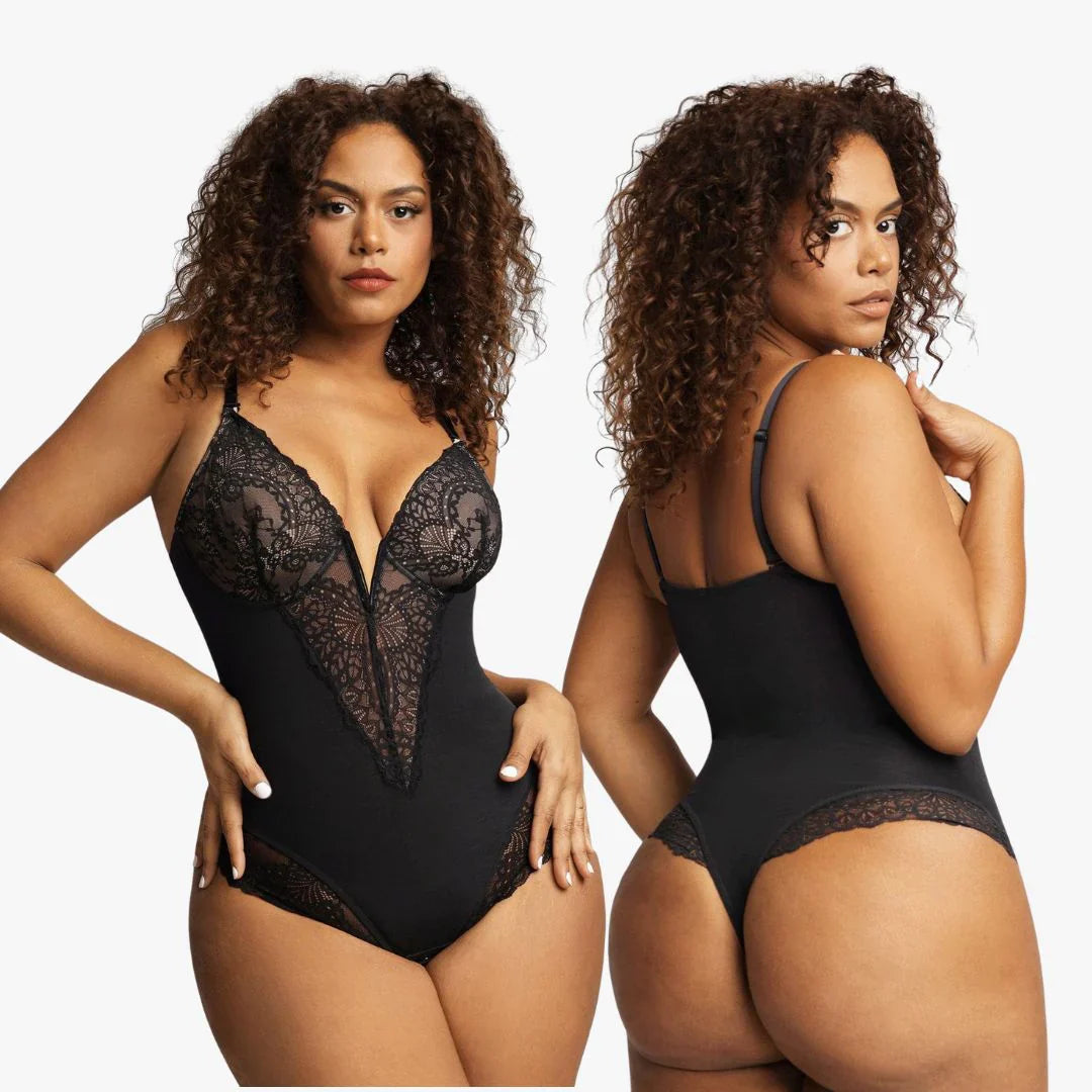 Sexy Lace Deep-V Neck Bodysuits