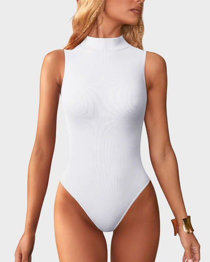 Mock Neck Thong Bodysuit