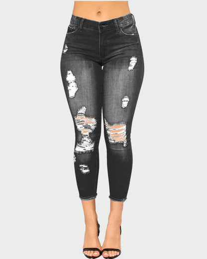 She Curve Women's Ripped Denim Pants