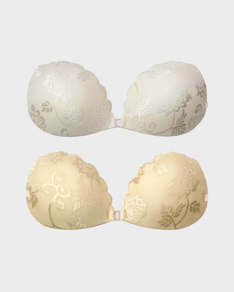 Lace Invisible Reusable Push Up Bra With Removable Straps