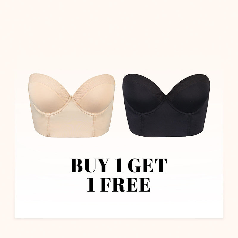 The Low Back Strapless Bra-(BUY 1 GET 1 FREE)Black+Nude