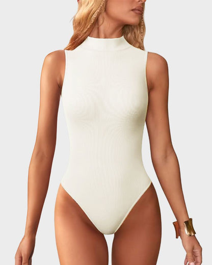 Mock Neck Thong Bodysuit