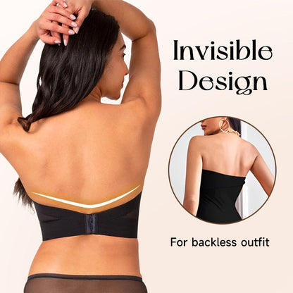 The Low Back Strapless Bra-(BUY 1 GET 1 FREE)Black+Nude