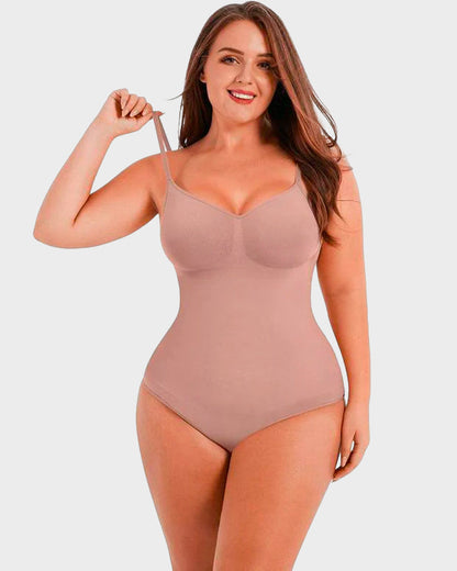 Seductive Seamless Cami Bodysuit Shapewear With Thong