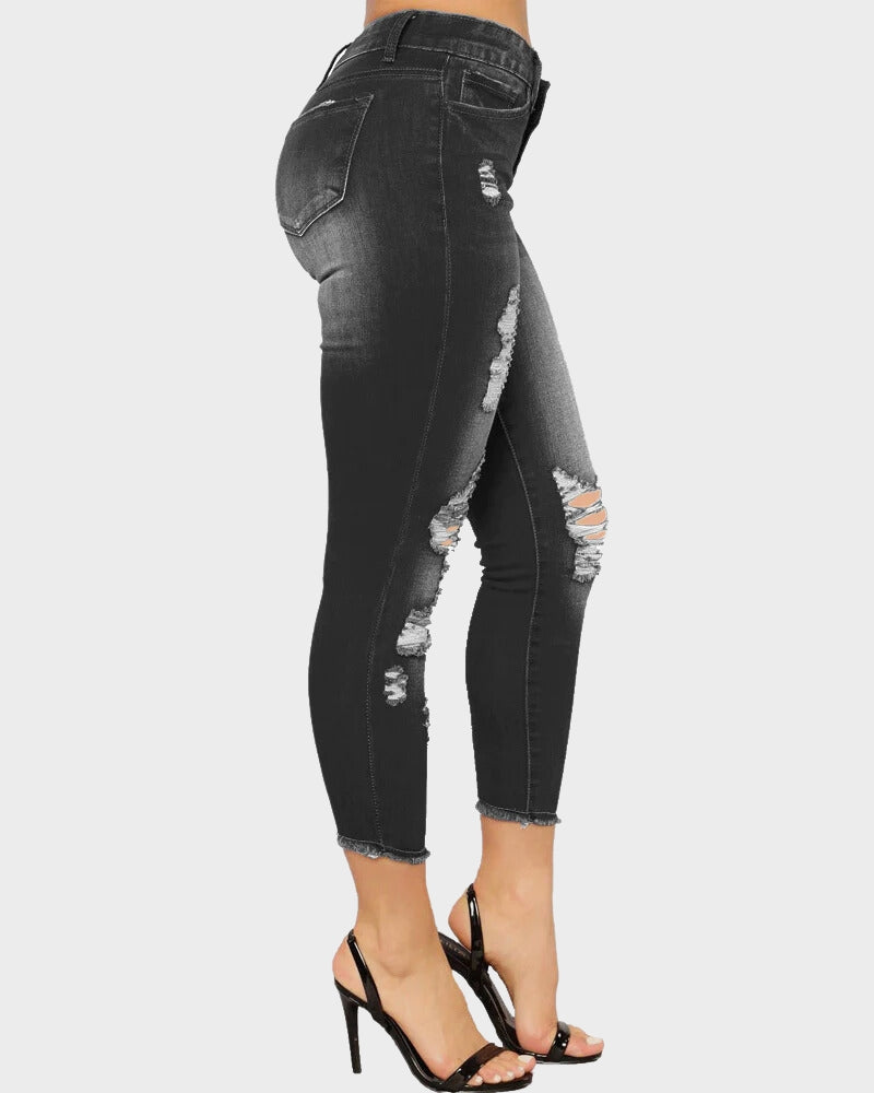 She Curve Women's Ripped Denim Pants