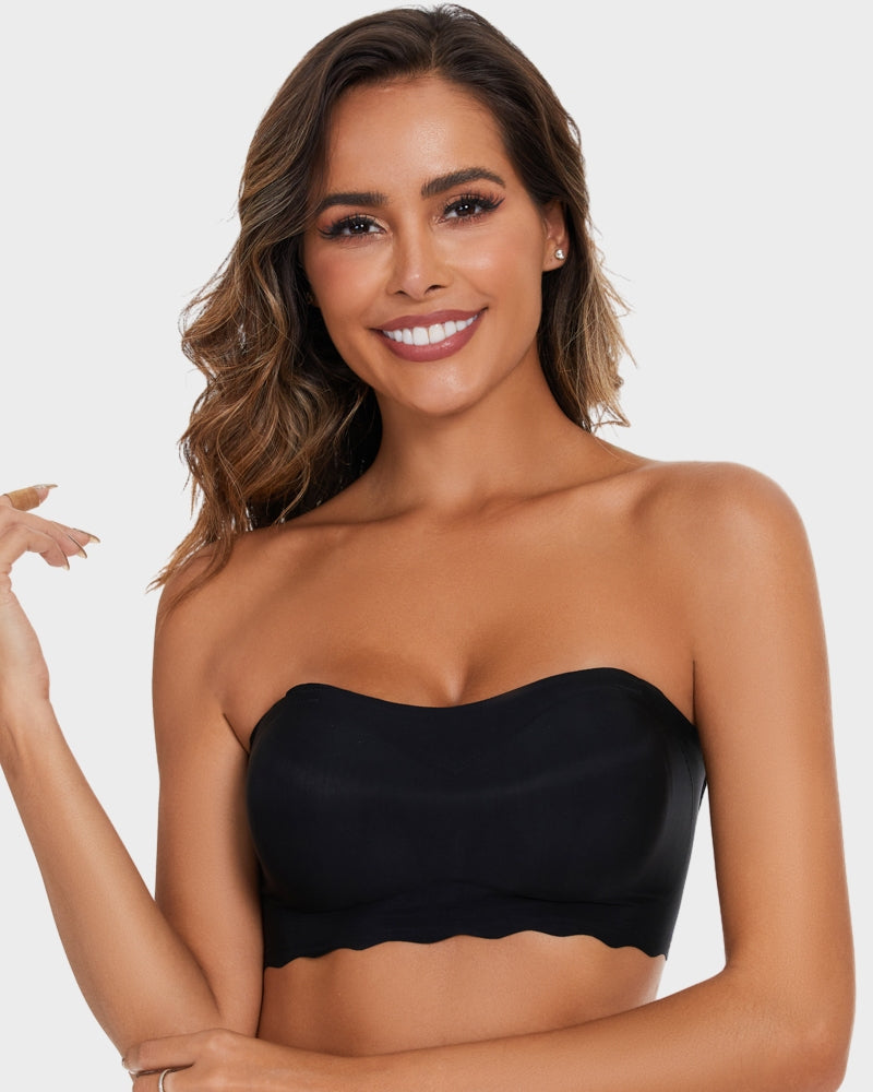 Strapless Invisible Push Up Bra Black