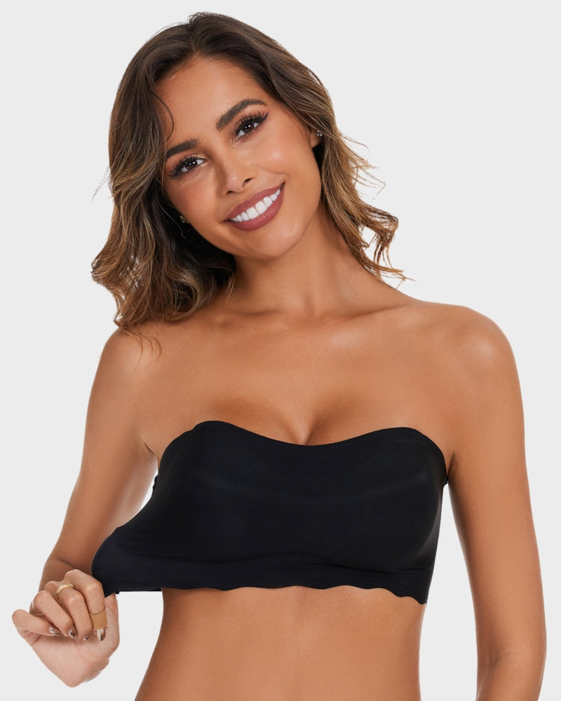 Strapless Invisible Push Up Bra Black