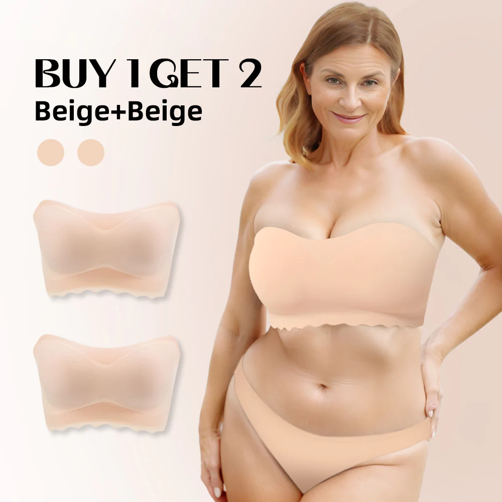 Plus Size Strapless Invisible Push Up Bra (Buy 1 Get 1 Free)-2PCS Beige